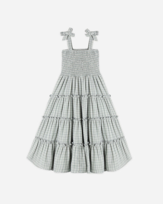 TAYLOR DRESS GREEN GINGHAM