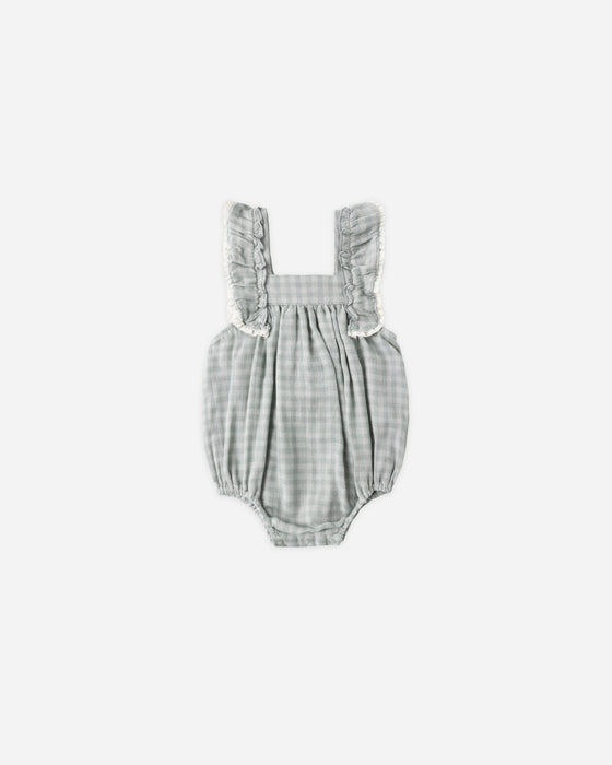 MAYA ROMPER GREEN GINGHAM