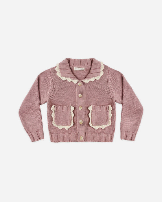 Collared Cardigan Rosewood