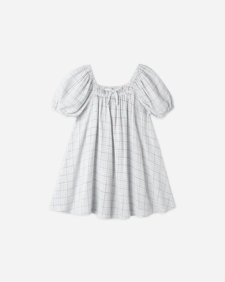 Sabrina Mini Dress Light Blue Plaid - Light-Blue
