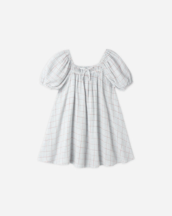 Sabrina Mini Dress Light Blue Plaid - Light-Blue