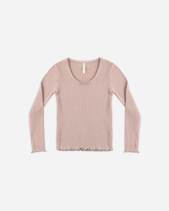 Ribbed Long Sleeve Rosewood