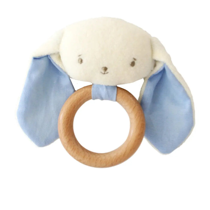 Baby Bunny Teether Rattle - Blue