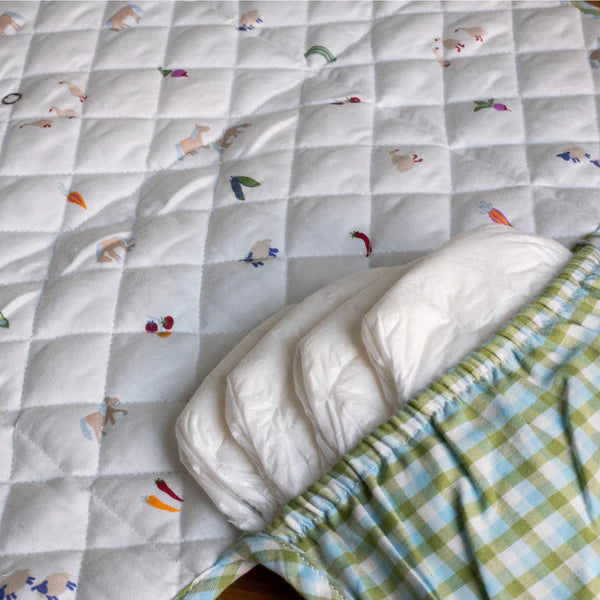 Travel Changing Mat - Green Gingham