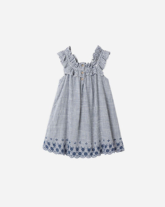 Lennon Dress - Marine Gingham