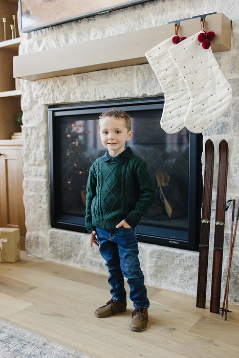 Green Cable Knit Sweater