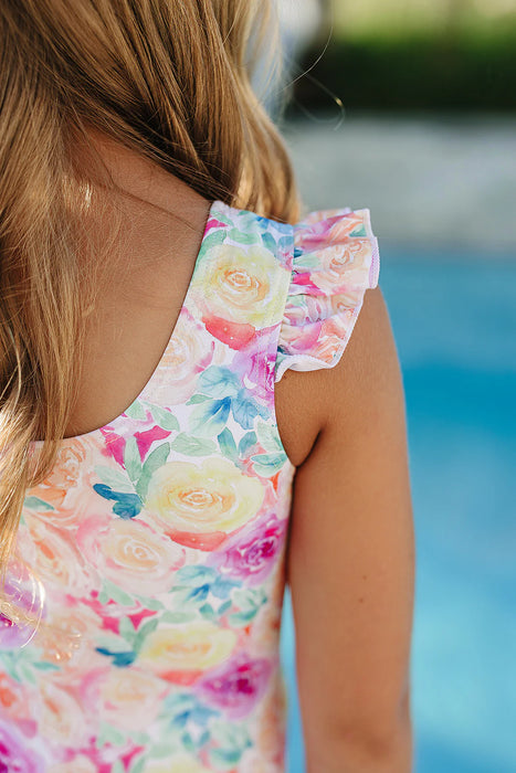 The "Isabella" Ruffle Shoulder One Piece