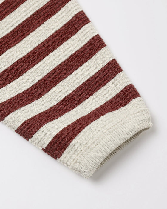 Waffle Slouch Set Black Cherry Stripe