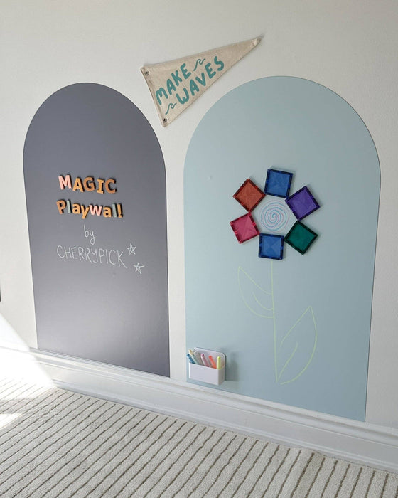 Magic Playwall - Arch Magnetic Wall Decal for Kids: Stone Grey