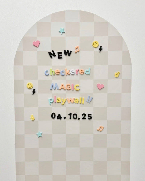 MEGA Magic Playwall - Arch Magnetic Wall Decal for Kids: Neutral Check