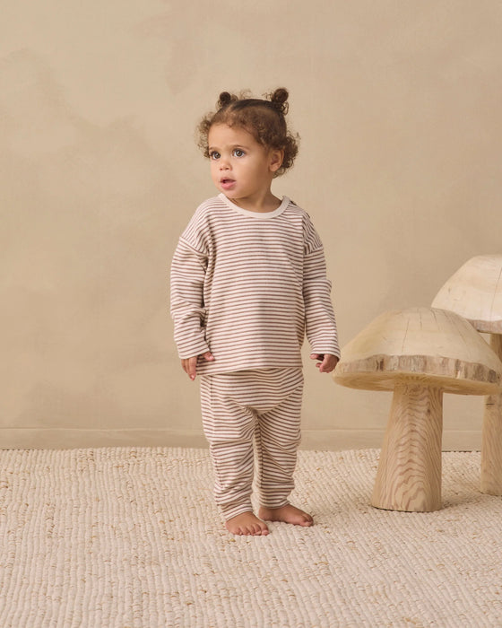 Drawstring Pant Cocoa Microstripe