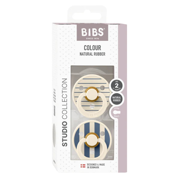 BIBS Studio Colour 2 Pack Pin - Ivory/Steel Blue Mix