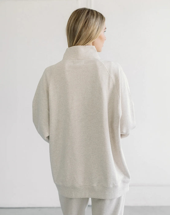 Not Your Boyfriend 1/2 Zip - Oatmeal