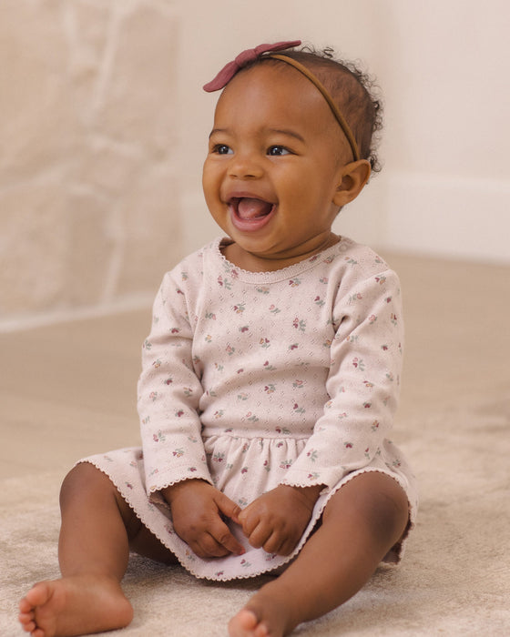 Pointelle Skirted Bodysuit Heart Ditsy