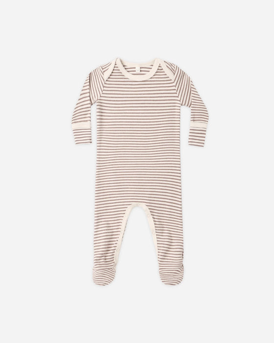 Baby Footie Cocoa Microstripe