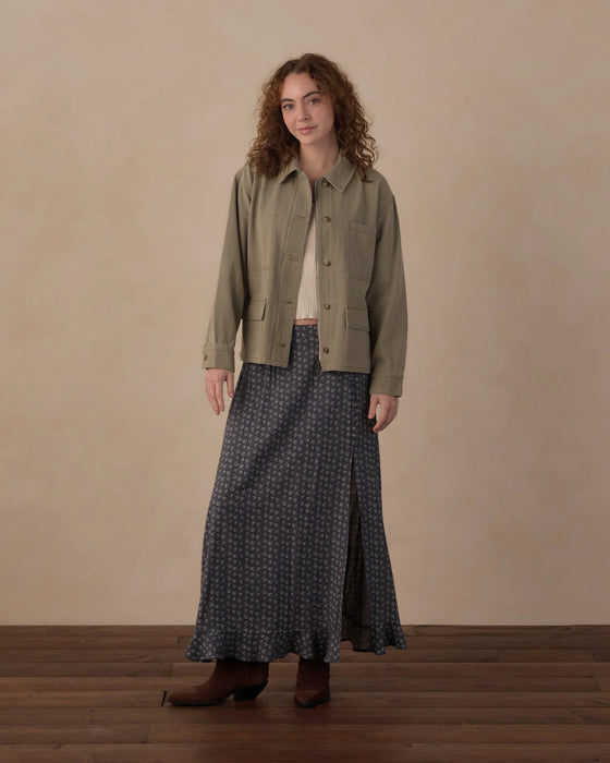 Women's Button Slit Skirt Heart Ditsy