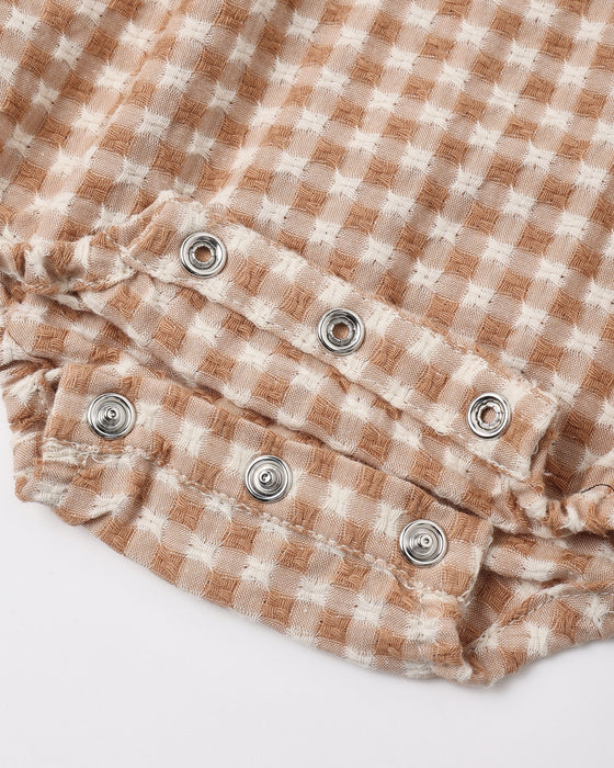 Colette Romper Fawn Gingham