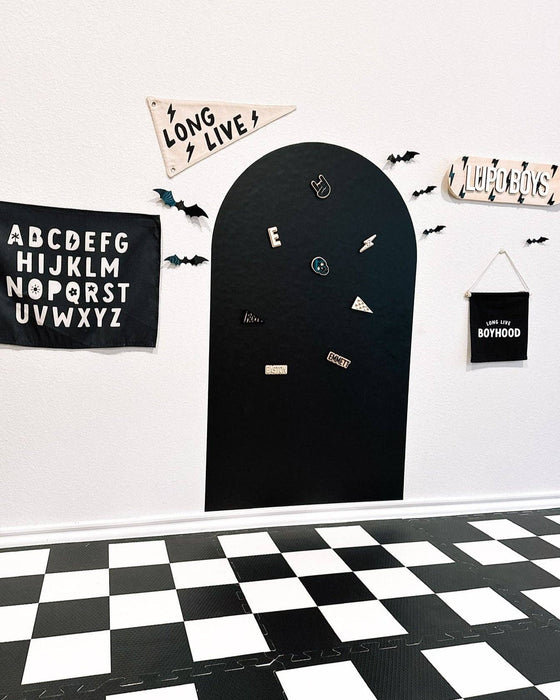 Magic Playwall - Arch Magnetic Wall Decal for Kids: Stone Grey