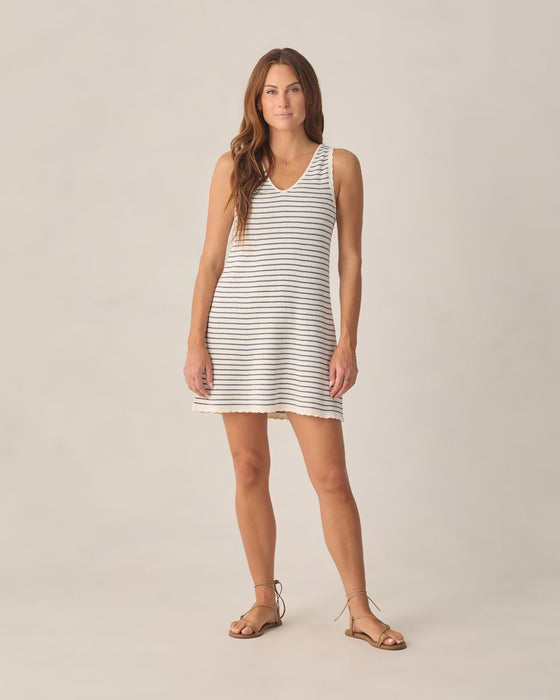 Crochet Tank Mini Dress - Marine Stripe