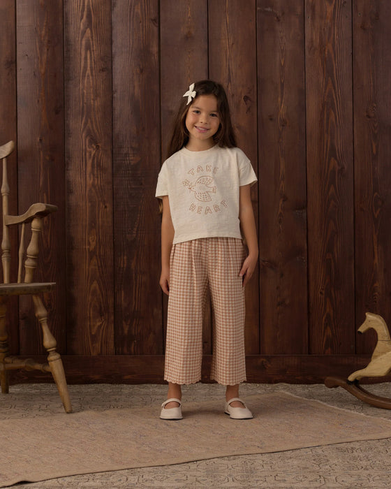 Wide Leg Pant Fawn Gingham