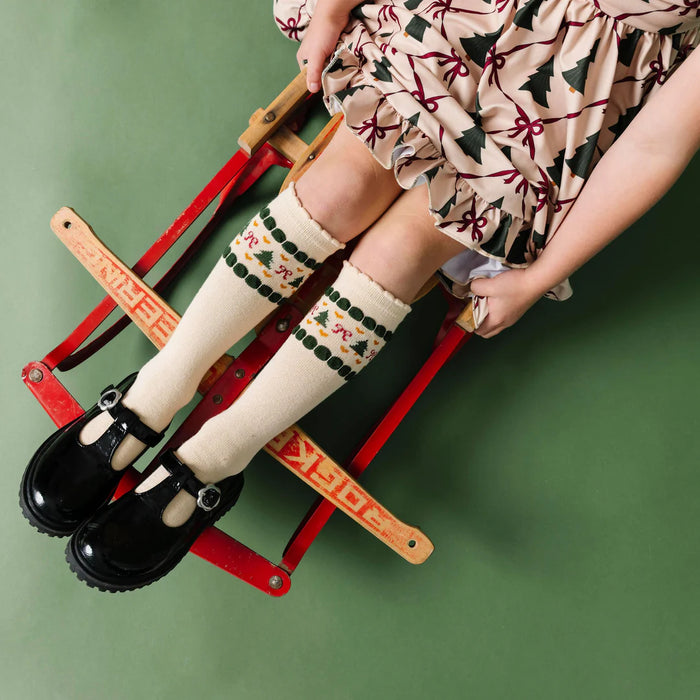 Vanilla Fair Isle Knee High Socks