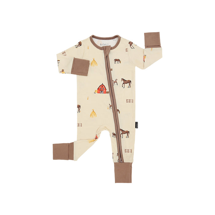 Footless Sleeper With Fold Over Cuffs - Hay Neighbour