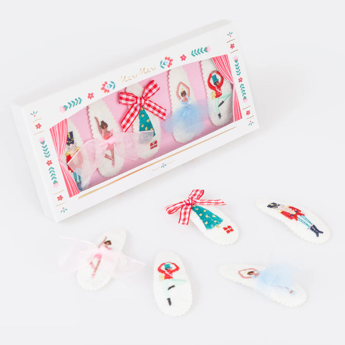 Embroidered Nutcracker Hair Clips (x 5)