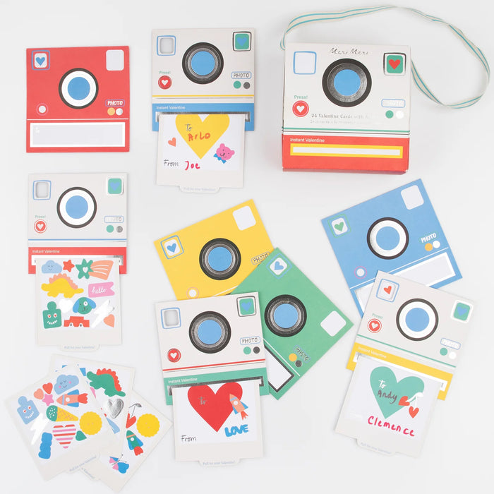 Instant Camera Valentine Card & Sticker Set