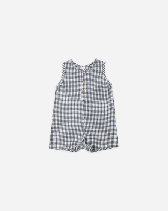 Mavrick Romper - Marine Gingham