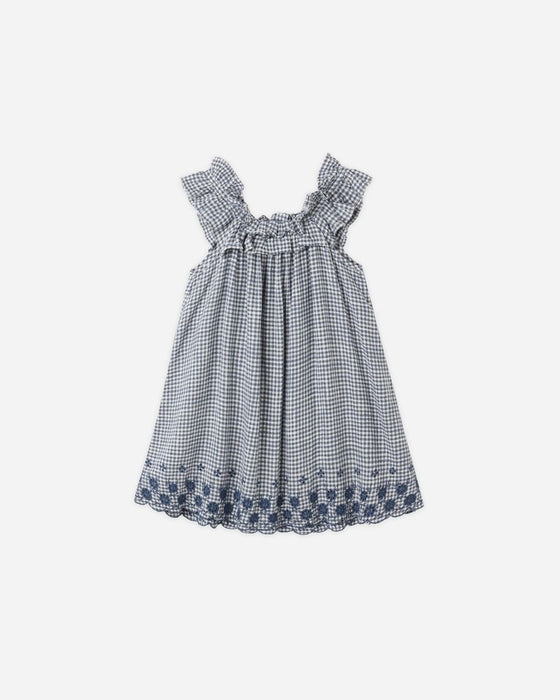 Lennon Dress - Marine Gingham