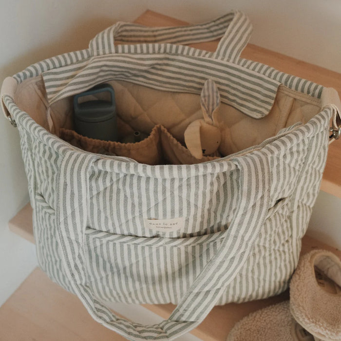 Diaper bag - Sage Stripe
