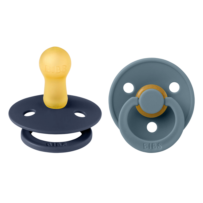BIBS Pacifier Original COLOUR Latex 2 PK Deep Space / Petrol