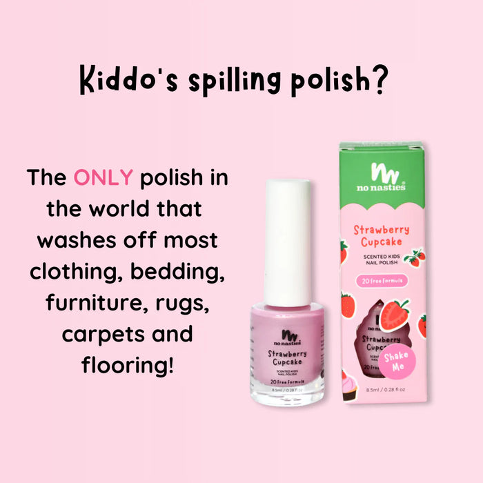 Water Based Scented Scratch Off Kids Nail Polish | Strawberry Cupcake - Pastel Pink