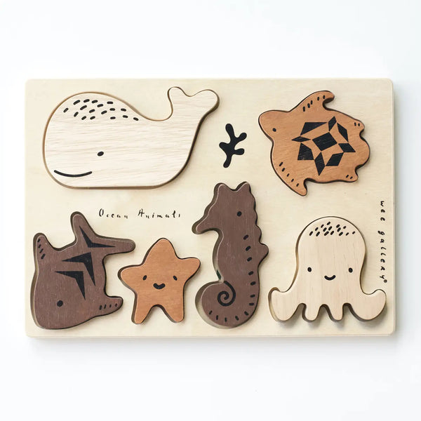 Wooden Tray Animals - Ocean Floor