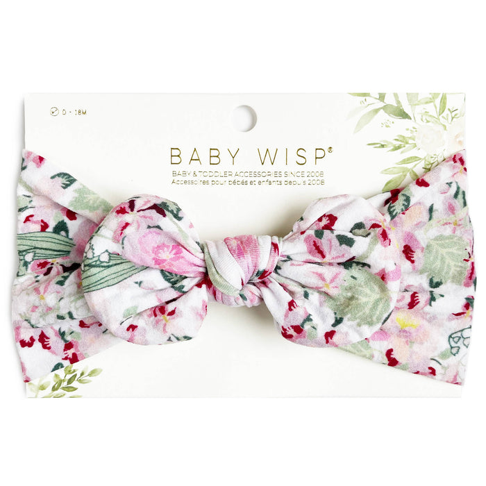 Baby Headband Nylon Infant Bow - Floral Print Begonia