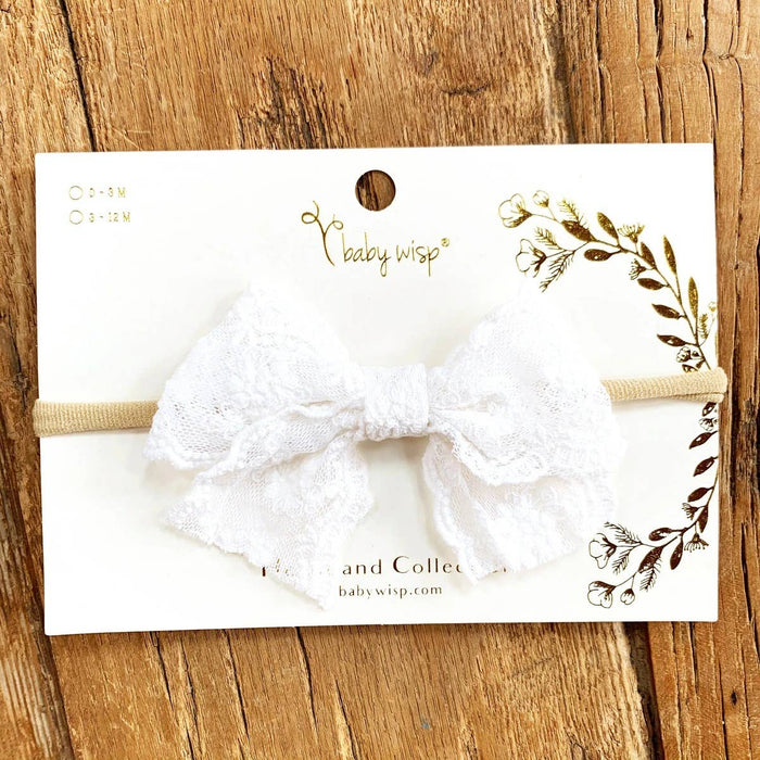 Lace Tied Bow - White