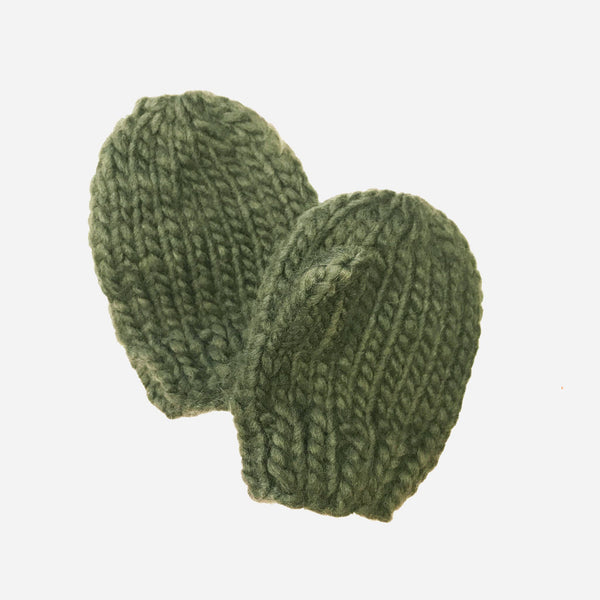 Classic Mittens, Olive | Hand Knit Kids & Baby Accessories