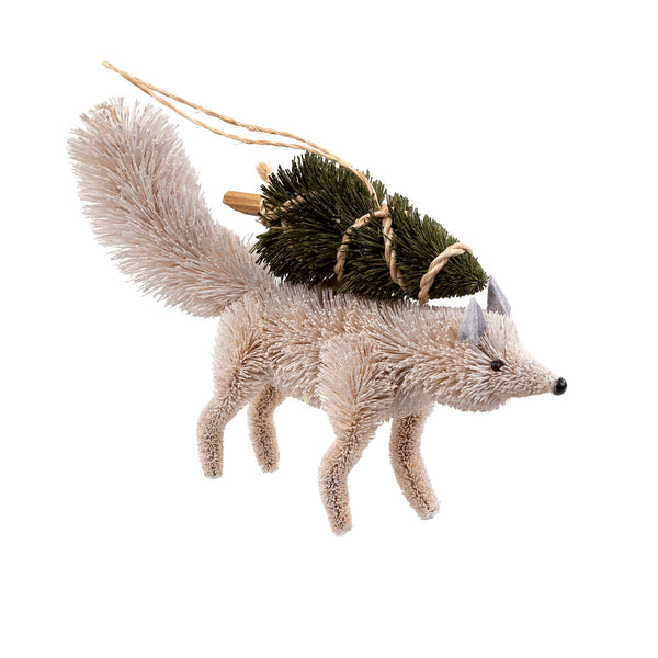 White  Fox Tree  Ornament