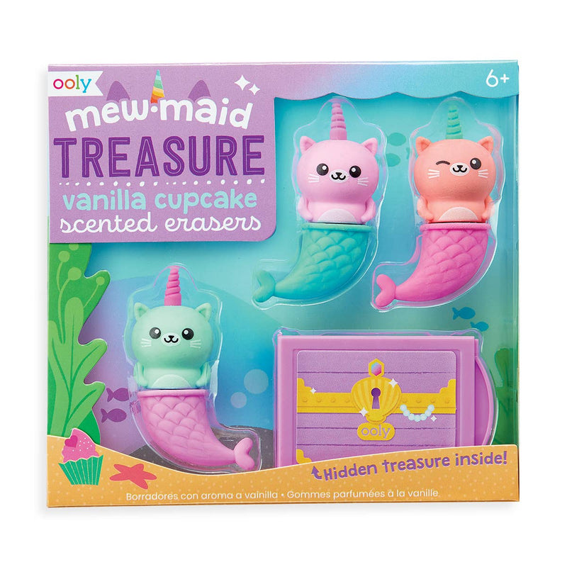 Mewmaid Treasure Scented Erasers - 4 PC Set