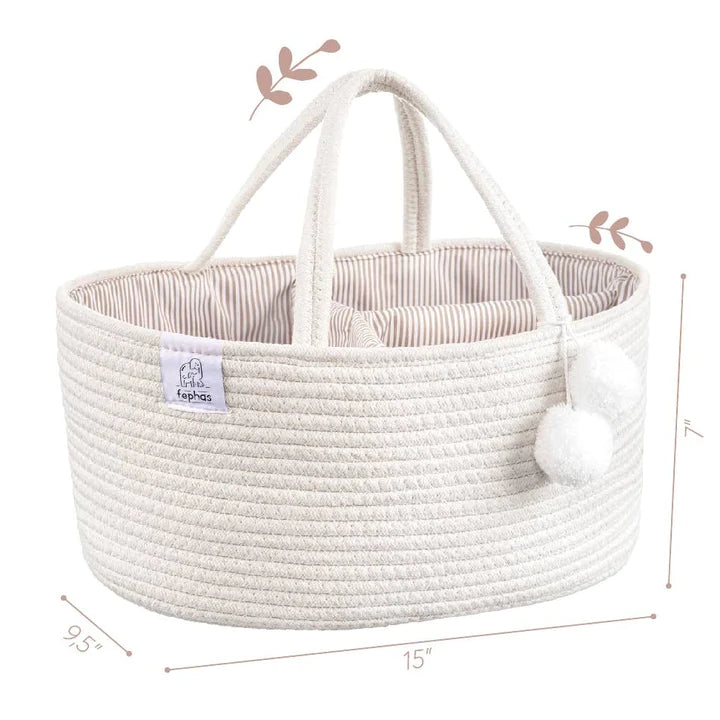 Rope Diaper Caddy/ White