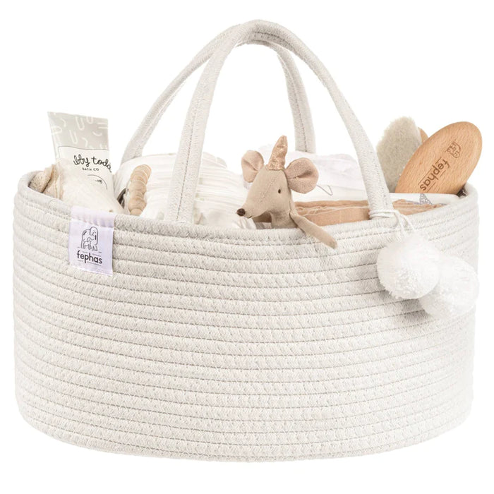Rope Diaper Caddy | White