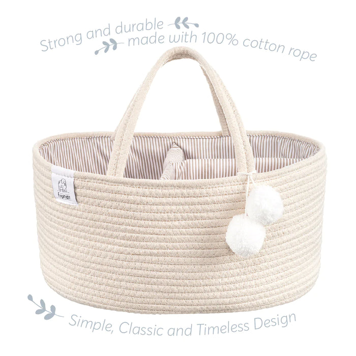 Cotton Rope Diaper Caddy | Off-White