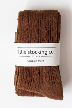 Chocolate Cable Knit Tights