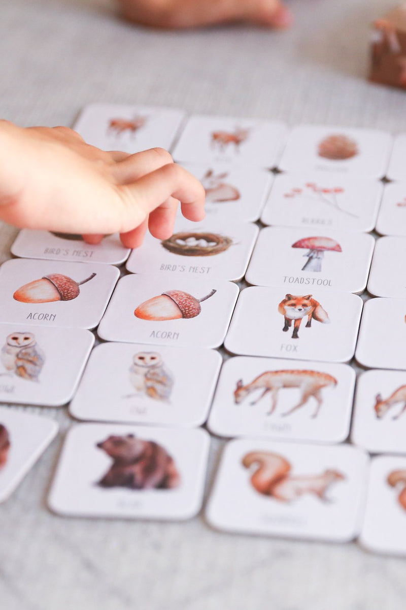 Children's wooden memory game from Modern Monty available at Thistle and Wren Victoria BC.