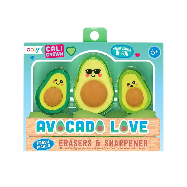 Avocado Love- Pencil sharpener and eraser