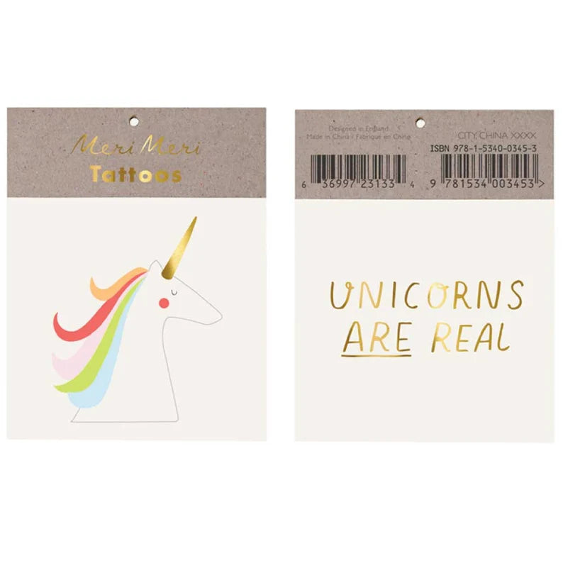 Unicorns Are Real Small Tattoo (2 sheets)